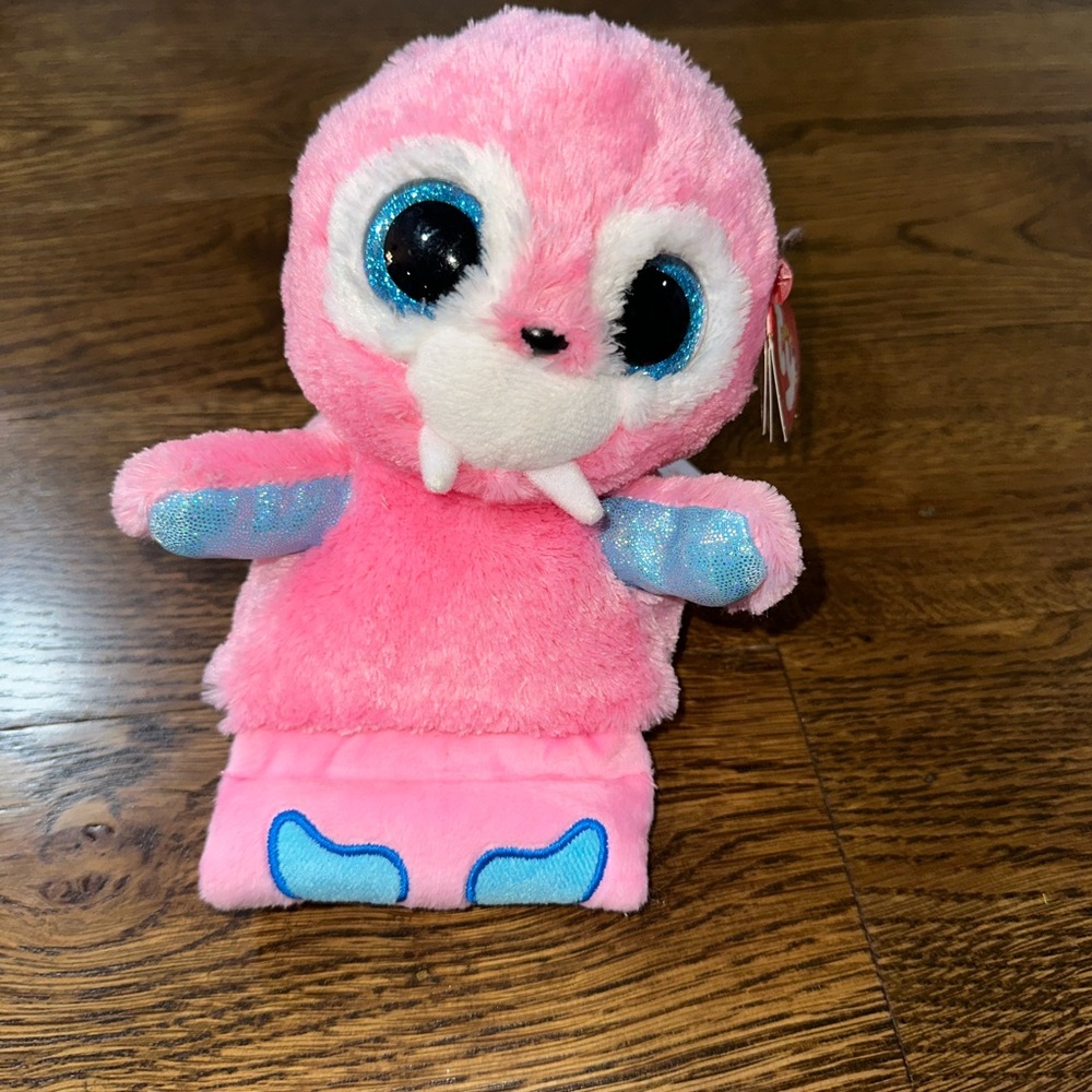 Pink Plush Walrus Phone Holder
